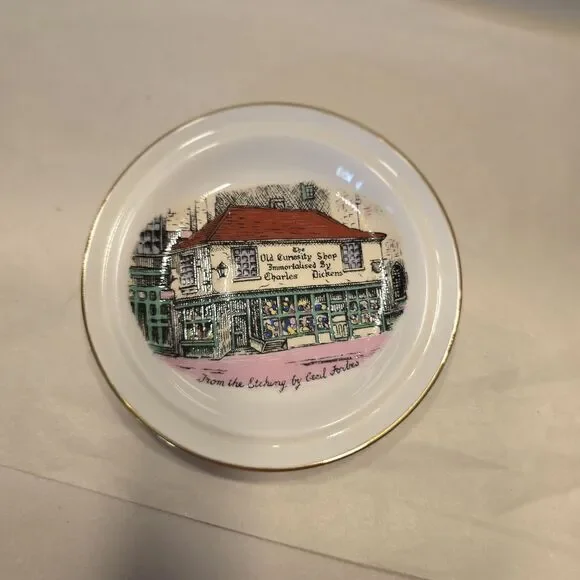 Vintage Bone China Saucer Purchased At Dickens Old Curiosity Shop London - Picture 2 of 6